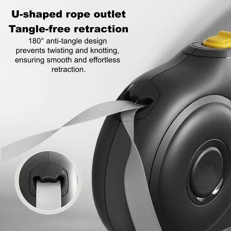 16.5 FT Retractable Leash for Large Dogs (110lbs). Tangle-Free Nylon Tape with One-Handed Brake & Lock for Total Control. with Anti-Slip Handle, One-Handed Brake, Pause, Lock
