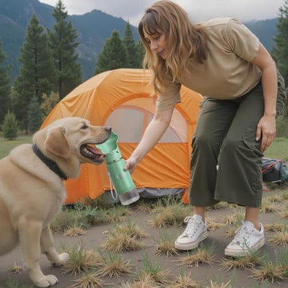 Stainless Steel Dog Travel Water Bottle, Vacuum Insulated Portable Dog Water Dispenser, Large Bottle with Drink Cup On The Go, Outdoor Walking, Hiking, Travel (Mint, 22oz) - color: Mint