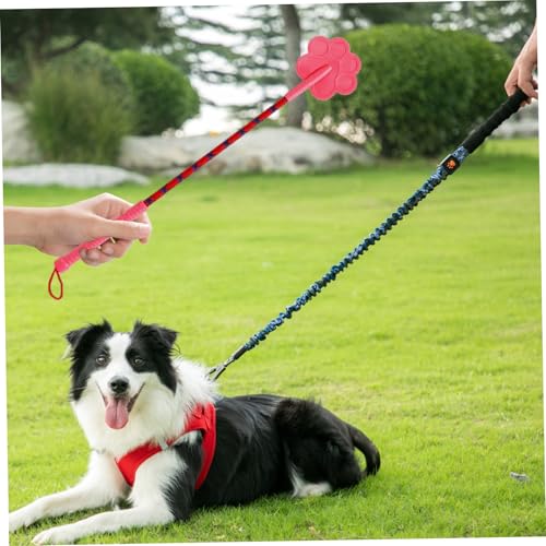 2Pcs Dog Training Stick, 16.5 Inch Rubber Dog Training Tools with Non-Slip Handle, Plum Claw and Lanyard, Cute Stick for Puppy Cat