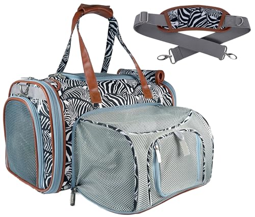 Mr. Peanut’s Gold Series Standard Size Expandable Pet Carrier (Zzzebra) - color: Zzzebra