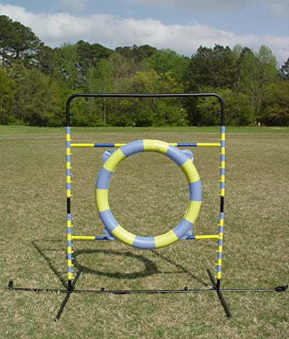 Agility Tire Jump - Double Walled Inflatale Tires with a Metal Frame Setup for Competition and Training - color: Purple-Orange