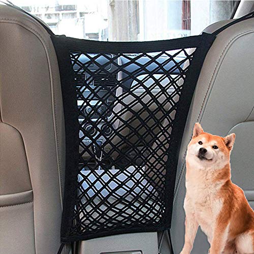 Car Dog Barrier Universal Dog Barrier Net Car Seat Net & Storage Bag Tear Resistant Pet Mesh Barrier Car Back Seat Organizer Easy to Install Dog Fence Safety Car Divider for Cars SUVs Vans Traveling