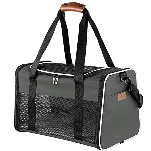 Cat Carrier - Portable Foldable Dog Pet Carrier, Soft-Sided Pet Bag up to 15 Lbs, Airline Approved Travel Puppy Carrier - color: Brown, size: 17.5"L x 11.0"W x 11.0"H