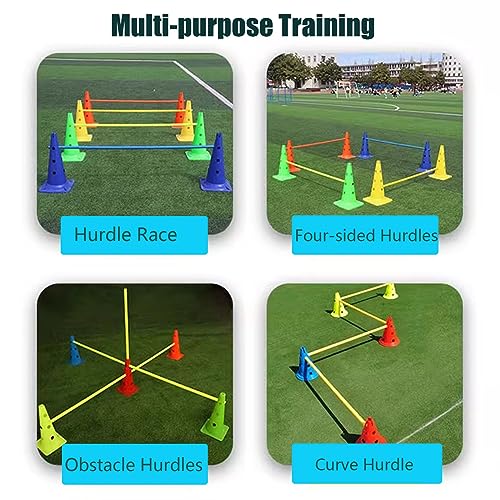 Detachable Slalom Training Agility Poles for Players Adult Children and Dog, Agility Hurdle Cone 5pc Set, Outdoor Sport Traning Equipment(1.5m/59.1in) - size: 1.5m/59.1in