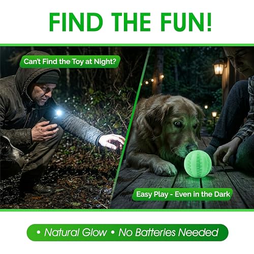 Treat Ball for Dogs, Glowing Dog Ball Toy, Interactive Treat Dispensing Dog Toys for Chewers,dog fetch ball, Glow in The Dark Light Up Ball for Dog, Slow Feeder IQ Training Toy, dog treat toy