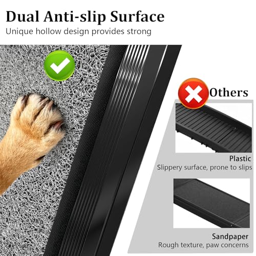 71" x 20" Dog Ramp for Car, Folding Pet Stair Ramps for Truck, SUV, Portable Pet Steps Load-Bearing 200LBS with Non-Slip Surface