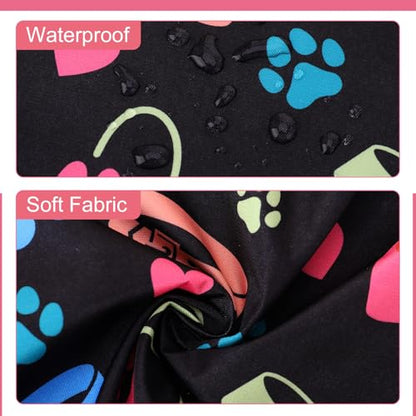 Dog Grooming Waterproof Apron with 2 Pockets, Cute Animals Puppy Dog Pets Apron - style: Dog Collar and Bowl
