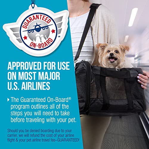 Sherpa Original Deluxe Travel Pet Carrier, Airline Approved & Guaranteed On Board - Black, Medium - size: 17.0"L x 11.0"W x 10.5"H