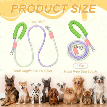 Dog Leash with Padded Hands Free, 6.6ft/2m Adjustable Bungee Dog Training Leash, No Pull Heavy Duty Nylon Rope(Blue Pink), Intended for Large Medium Pet Running/Hiking/Walking - color: Blue Pink, size: 6.6ft/2m