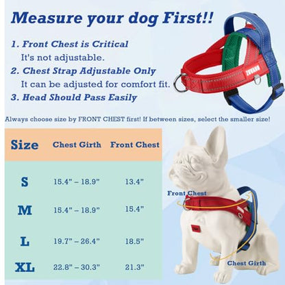 Soft Dog Harness Small Sized Dog, No-Pull Breathable Mesh Padded Vest - Escape Proof Quick Fit Lightweight Harness with Front Clip - Easy Walking Adjustable Vest Harness for Small Dogs, Red, S - color: Red, size: Small