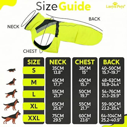 Waterproof Dog Rain Coat, Reflective Safety Strips & Leash Hole – Lightweight Adjustable Jacket for Medium Breeds - M, Yellow - color: Yellow, size: Medium