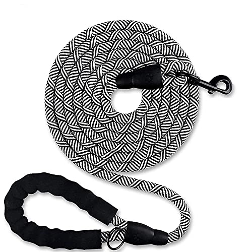 Heavy Duty Dog Leash Rope Comfortable Padded Handle Reflective Pet Leashes For Medium Large Dogs Walking Training Hiking White