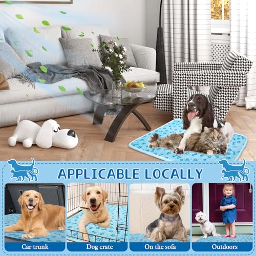 SHEJIZE Dog Cooling Mat Large, No-Water, Washable, Anti-Slip for Car | Instant cooling Q-Max>0.5 fabric. Use in car, crate, patio, or tent. Cools on contact, no water needed. - size: L(27*39inch)