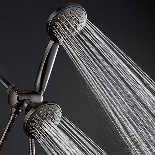 AquaDance Oil Rubbed Bronze Premium High Pressure 48 3-Way Combo for The Best of Both Worlds – Enjoy Luxurious Rain Head and 6-Setting Hand Held Shower Separately or Together - color: Oil Rubbed Bronze