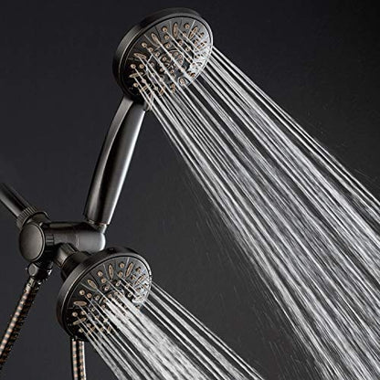 AquaDance Oil Rubbed Bronze Premium High Pressure 48 3-Way Combo for The Best of Both Worlds – Enjoy Luxurious Rain Head and 6-Setting Hand Held Shower Separately or Together - color: Oil Rubbed Bronze
