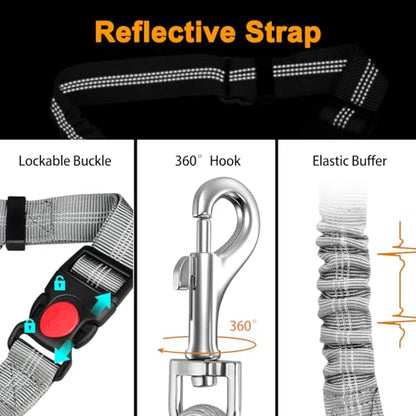 Dog Seat Belt for Car,Chew Proof Dog Car Seat Belt,2 in 1 Car Harness for Dogs Safety Seat Belt,Heavy Duty Pet Seat Belt for Medium & Large Dogs Chewer - size: 2 Pack(Grey)