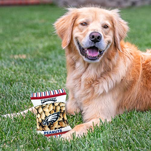 Pets First NFL Philadelphia Eagles Crinkle FINE Plush Dog & CAT Squeak Toy - Cutest Stadium Peanuts Snack Plush Toy for Dogs & Cats with Inner Squeaker & Beautiful Baseball Team Name/Logo Small - color: Philadelphia Eagles, style: STADIUM PEANUTS SNACK