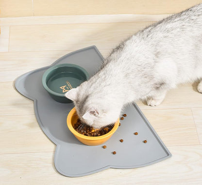 Anti Slip and Waterproof Pet Food Mat with Raised Edges - Spill Proof Feeding Tray for Cats and Dogs, Easy to Clean Floor Protector, Scratch Resistant, Compatible with Dry and Wet Food Bowls,Pink - color: Pink