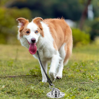 KALLORY Heavy Duty Dog Tie Out Stake Set with 360 Degree Rotation Design, Iron Ground Spike for Dog Leash, Portable and Rust-Resistant Anchor for Garden and Yard Use