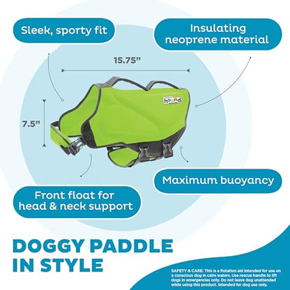 Outward Hound Dawson Swim Dog Life Jacket, Green, Large - color: Green, size: Large (Chest Girth: 28"-32")