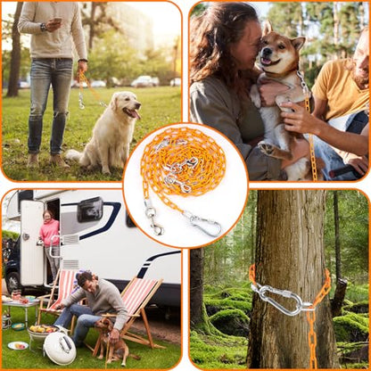 Chain Truck Bed Dog Tether for Two Dogs,Adjustable Double Safety Chew Proof Metal Truck Bed Dog Leash System for Pickup, SUV, Cars & Trucks (Yellow) - color: Yellow