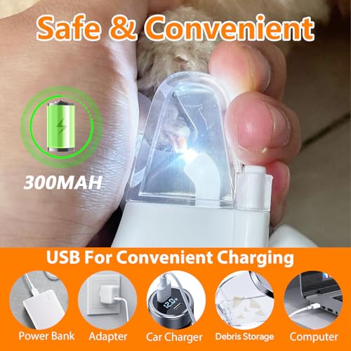 2-in-1Dog Nail Clippers & Dog Nail Grinder,Dog Nail Trimmers with LED Lights,USB Rechargeable,Quick Sensor and Splash Guard,Cat Nail Clippers Trimmers for Small,Medium,and Large Dogs & Cats