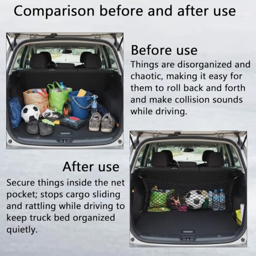 Truck Bed Cargo Net, Storage Elastic Mesh Net（43.3 * 15.7In） - size: 43.3*15.7In