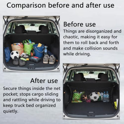 Truck Bed Cargo Net, Storage Elastic Mesh Net（43.3 * 15.7In） - size: 43.3*15.7In