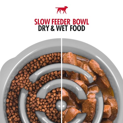 Tuff Pupper Slow Feeder Insert Bowl | Puzzle Maze Slows Down Eating | Elevated Feeder Tray Bowls | Standalone Dog Bowl | Pet Bowls Insert | Easy Clean Dishwasher Safe (4 Cups - Fits 8.9-9.3 Inch Hole) - size: 4 Cup - 8.9-9.3 Inch Feeder Holes