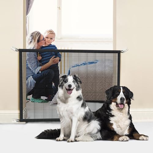 2-Pack Dog Gate for Stairs Pet Gates for The House: Dogs Screen Mesh Gate for Doorways Stairways Indoor Safety 29 inches Tall, 41 inch Wide - size: 29"Hx41"W(Pack of 2)