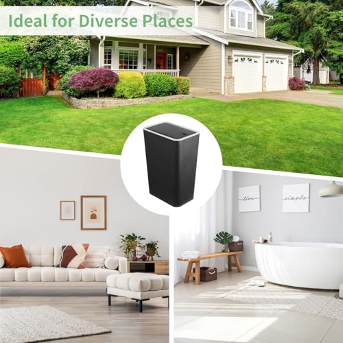 Dog Poop Trash Can, 3.2 Gal/12 L Waste Bin with Flip Lid, Includes 50 Bags, Slim Rectangular Design for Indoor Outdoor Use, Garden, Living Room