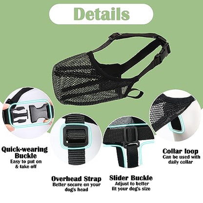 Mayerzon Dog Muzzle, Soft Mesh Muzzle for Small Medium Large Dogs Anti Bite Scavenging, Breathable Adjustable Mouth Guard for German Shepherd Labrador Golden Retriever in Grooming Walking Vet Visits - size: L [Snout Cir: 11"-12.25"]