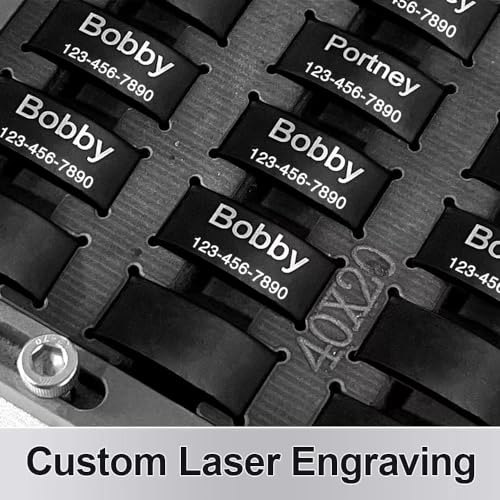 LaReine Silent Slide On Pet ID 태그, 칼라에 맞춤형 레이저 각인, 컬러 탄성 실리콘 밴드 및 S/M/L/XL 블랙 스테인리스 스틸 고양이 개 명판 (블루, 스몰) - color: 블루., size: Small