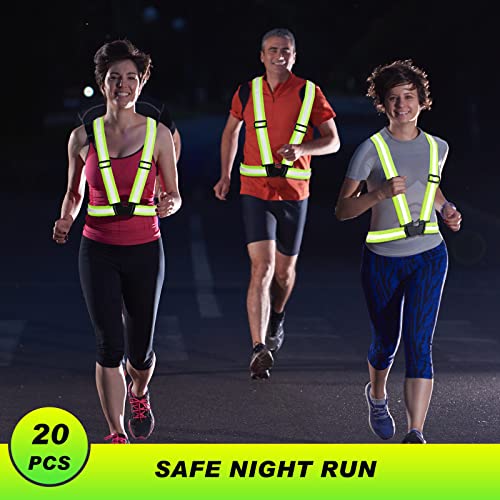 Hercicy 30 Pcs Reflective Vest High Visibility Safety Vests, Adjustable Running Gear Straps Lightweight Reflector for Construction (Yellow) - color: Yellow