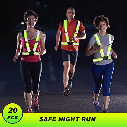 Hercicy 30 Pcs Reflective Vest High Visibility Safety Vests, Adjustable Running Gear Straps Lightweight Reflector for Construction (Yellow) - color: Yellow