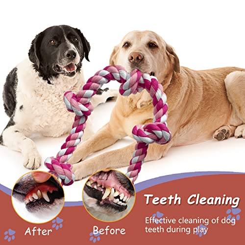 Lmlpt Tough Dog Rope Toy for Large Aggressive Chewers Heavy Duty Chew Toys,Pink