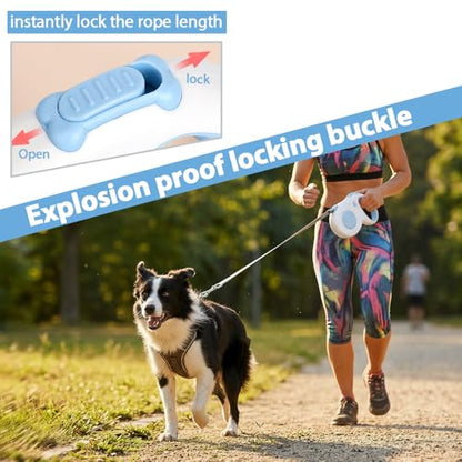 Retractable Dog Leash 5M, Automatic Pet Walking Lead with Hand Brake Lock, 360° Swivel No Tangle, Anti Shock Control for Small Medium Dogs Cats - color: Black