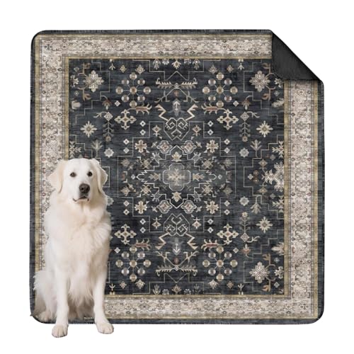 Washable Pee Pads for Dogs, Absorbent Reusable Puppy Pads Waterproof, Leakproof & Non-Slip Whelping Pad, Potty Training Pads for Dogs Playpen Mat 72x72 - color: B Black, size: 72"x72"(1 Pack)