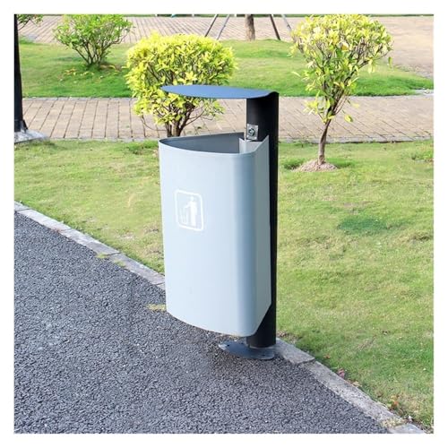 Dog Poop Trash Can Outside, Stainless Steel Trash Can Removable Inner Bucket Easy to Install