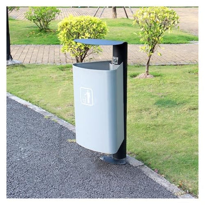 Dog Poop Trash Can Outside, Stainless Steel Trash Can Removable Inner Bucket Easy to Install
