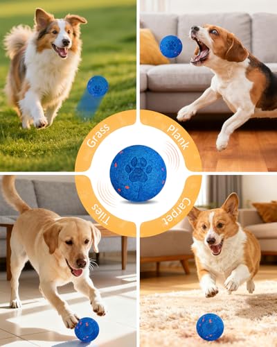 Interactive Dog Ball Toys for Medium & Large Dogs,Self-Moving, Auto-Vibrating,Bouncing Smart Dog Ball That Moves on It's Own Keep Them Busy,3.1″ Chew-Resistant E-TPU,IPX7 Waterproof (Include Gift Bag)