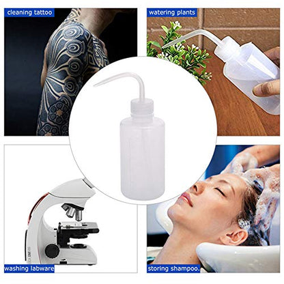 Yuelong Plastic Squeeze Bottle, 2Pcs Safety Wash Bottle 250ml Convenient Green Soap Supply Tattoo Squirt Bottles with Scale Labels Watering Tools for Medical Label Tattoo Supplies - size: 2 x 250 ml