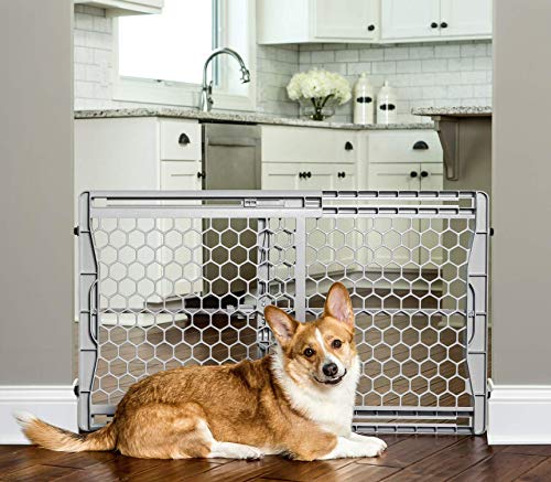 Carlson 28"-42" Easy Fit Dog Gate, Expandable Plastic Pet Gate, Pressure Mounted Gate for Doorways & Hallways, Gray - size: 23" Tall, 28-42" Wide