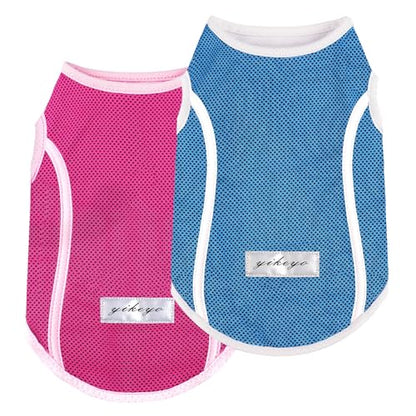 2 Pack Dog Clothes,Dog Shirts for Small Dogs,Quick Dry Dog Vest Boy Girl Summer, Puppy T-Shirt with Reflective Strip,Sun Protection Sleeveless Cool Breathable Pet Apparel(Turquoise and Pink, XS) - color: Turquoise and Pink, size: X-Small (Chest 12.2 in)