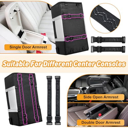 Portable Dog Car Seat for Small Dogs - Pet Booster Seat with Safety Leash, Adjustable Straps, Washable Cushion & Storage Pocket - Center Console Puppy Car Seat for Travel - Black