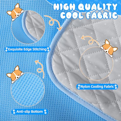 Nuanchu 4 Pack Dog Cooling Mat for X-Large Dogs, 39'' x 59'' Self Cooling Dog Pad with Storage Bags Pet Bed Blanket for Dogs, Breathable & Washable for Summer Indoor Outdoor Crate Car Seat Travel - size: XL-large(39 x 59")