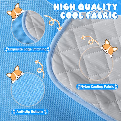 Nuanchu 4 Pack Dog Cooling Mat for Large Dogs, 39'' x 28'' Self Cooling Dog Pad with Storage Bags Pet Bed Blanket for Dogs, Breathable & Washable for Summer Indoor Outdoor Crate Car Seat Travel - size: Large(39'' X 28")