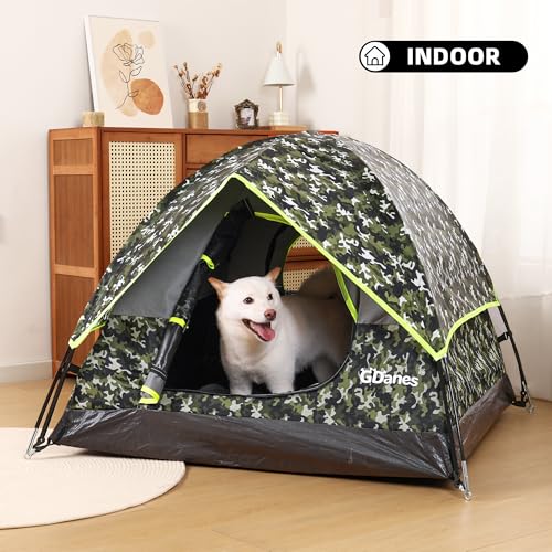 GDanes Camouflage Dog Tent House - Portable Indoor/Outdoor Dog Bed with Soft Pad for Large Dogs, 42 x 42 x 32 Inches - style: Camo