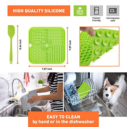 INSPECTOR TAIL Dog Lick Mat with Strong Suction Cups for Slow Feeding | Keeps Pets Calm & Busy, Medium & Large Dogs, Peanut Butter, Yogurt & Liquid Food, Bath, Grooming & Training