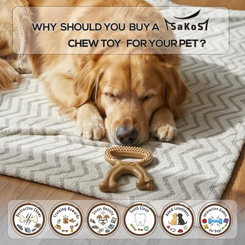 Chew Buddy – Durable Natural Rubber Dog Chew Toy for Medium & Large Dogs (30–110 lb) – Eco-Friendly, Teeth Cleaning, Tough Toy for Strong Chewers, for Dogs